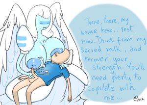 Rating: Explicit Score: 0 Tags: 2012 adventure_time age_difference angel angel_wings atsign34 big_breasts blue_skin breast_feeding breast_sucking breastfeeding breasts cum cum_on_breasts cum_on_clothes english_text female finn_the_human guardian_angel_(adventure_time) hair handjob human imminent_sex inverted_nipples lactation male mature_female nursing_handjob older_female rule34 size_difference text topless white_hair wings younger_male User: bunchy7s