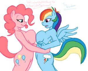 Rating: Questionable Score: 0 Tags: anthro anthrofied balloon big_breasts blue_body blue_feathers blue_fur breast_squish breasts breasts_frottage cutie_mark dialogue duo e621 earth_pony english_text equid equine eye_contact feathered_wings feathers female female/female friendship_is_magic fur gloryworm hair hasbro horse hug inflatable looking_at_another mammal multicolored_hair multicolored_tail my_little_pony mythological_creature mythological_equine mythology pegasus pink_body pink_fur pink_hair pinkie_pie_(mlp) pony rainbow_dash_(mlp) rainbow_hair rainbow_tail side_boob side_view simple_background squish tail text tongue tongue_out wing_boner wings User: bunchy7s