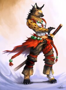 Rating: Safe Score: 0 Tags: anthro bandage barefoot biped black_body black_fur black_markings black_nose bottomwear brown_body brown_fur claws clothed clothing e621 ear_tuft feet fur gem hyena jewelry katana male mammal markings melee_weapon moodraw muscular muscular_anthro muscular_male necklace orange_body orange_fur pants pose rope simple_background solo spots spotted_hyena sword topless tuft weapon white_body white_fur yellow_eyes User: bunchy7s