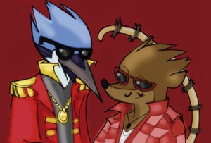 Rating: Safe Score: 0 Tags: absurd_res anthro avian beak bird blue_body blue_jay cartoon_network corvid duo e621 eyewear hi_res jay_(bird) male mammal mordecai_(regular_show) new_world_jay oscine passerine procyonid raccoon regular_show rigby_(regular_show) sunglasses yinller User: bunchy7s