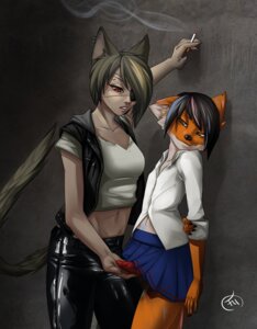 Rating: Explicit Score: 0 Tags: 2014 absurd_res alley animal_genitalia animal_humanoid animal_penis anthro bailey_williams black_hair blonde_hair bottomwear breasts bulge canid canine canine_genitalia canine_penis clothed clothing crossdressing digital_media_(artwork) dragonfu duo e621 erection eye_patch eyewear femboy fox genitals gynomorph hair hi_res humanoid intersex jacket knot leather leather_clothing leather_jacket leather_topwear male mammal penis piercing shaded shirt skirt smoking standing student tatiana_milliston topwear User: bunchy7s