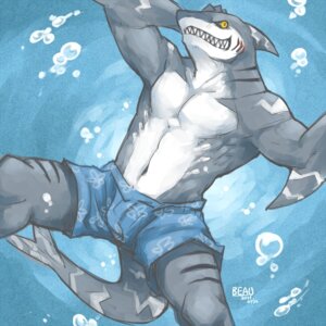 Rating: Safe Score: 0 Tags: 1:1 abs anthro aquatic barazoku beau_(artist) big_muscles black_sclera bottomwear bubble bulge clothed clothing e621 fish gills grey_body grey_scales grin looking_at_viewer male multicolored_body multicolored_scales muscular muscular_anthro muscular_male scales shark shark_(stardog) sharp_teeth shorts smile solo spread_legs spreading stripes tail teeth topless two_tone_body two_tone_scales underwater water white_body white_scales yellow_eyes User: bunchy7s