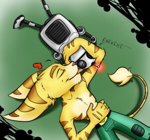 Rating: Safe Score: 0 Tags: 5_fingers anthro chitterbox clank_(ratchet_and_clank) clothed clothing duo e621 eyes_closed fingers fur heart_symbol licking lombax love lying machine male male/male mammal on_back ratchet_(ratchet_and_clank) ratchet_and_clank robot romantic romantic_couple sony_corporation sony_interactive_entertainment tail tail_tuft tongue tongue_out topless tuft User: bunchy7s