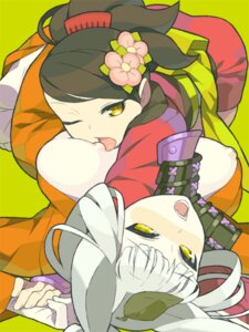 Rating: Explicit Score: 0 Tags: animal_ear armor blush breast_licking breast_sucking breasts breasts_out brown_eyes brown_hair female flower hair_comb hair_flower hair_ornament inari japanese_clothes kimono kongiku large_breasts leaf leaf_on_head licking milf momohime multiple_females multiple_girls muramasa_the_demon_blade nipple_suck nipple_sucking nipples older_female_and_younger_female on_back open_mouth pomelocandy rule34 simple_background suckling vanillaware white_hair wink yellow_eyes younger_female yuri User: bunchy7s