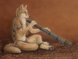 Rating: Safe Score: 0 Tags: 2012 4_toes 5_fingers amber_eyes anklet anthro armband barefoot biped bottomwear brown_background canid canine canis claws clothed clothing crossed_legs dark_natasha detailed didgeridoo digitigrade dingo e621 feet fingers fur hair holding_musical_instrument holding_object jewelry loincloth long_hair male mammal mixed_media musical_instrument side_view signature simple_background sitting skimpy solo tail tan_body tan_fur tan_hair toes topless tribal wind_instrument User: bunchy7s