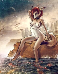 Rating: Explicit Score: 0 Tags: 2012 anthro avian bell bird breasts canid canine collar e621 female genitals hair locopelli mammal moon nipples nude outside red_hair solo tail unknown_species vulva water User: bunchy7s