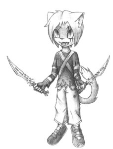 Rating: Safe Score: 0 Tags: 5_fingers anthro big_eyes big_head biped bottomwear clothed clothing domestic_cat dual_wielding e621 eye_scar facial_scar fangs felid feline felis fingers footwear front_view fully_clothed fur greyscale hair hi_res holding_melee_weapon holding_object holding_sword holding_weapon long_hair male mammal melee_weapon monochrome open_mouth pants pupils scar shirt shoes short_hair simple_background sketch slit_pupils solo standing sword t-shirt teeth topwear torn_clothing unknown_artist weapon white_background User: bunchy7s