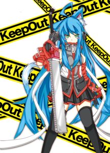 Rating: Safe Score: 0 Tags: ahoge animal_humanoid barricade_tape belt black_clothing black_legwear blue_hair cat_humanoid caution_tape chainsaw clothing coup_(shun_soku) e621 felid felid_humanoid feline feline_humanoid female green_eyes hair hi_res humanoid legwear long_hair looking_at_viewer mammal mammal_humanoid power_tool reverse_frog simple_background solo tape thigh_highs tools weapon white_background User: bunchy7s
