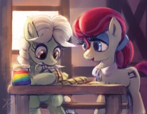 Rating: Safe Score: 0 Tags: 2013 artist_logo artist_name braided_hair chair container cutie_mark daughter_(lore) duo e621 earth_pony equid equine female female_feral feral food friendship_is_magic furniture granny_smith_(mlp) hair hasbro horse jar jelly_(food) logo mammal mother_(lore) mother_and_child_(lore) mother_and_daughter_(lore) my_little_pony parent_(lore) parent_and_child_(lore) parent_and_daughter_(lore) pony quadruped raikoh-illust red_hair sew_'n_sow_(mlp) sewing sitting table tail text watermark white_hair zap_apple_jam User: bunchy7s