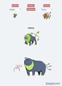 Rating: Safe Score: 0 Tags: ambiguous_gender e621 english_text fakemon fusion generation_1_pokemon group hi_res hybrid nintendo oddish pokemon pokemon_(species) pokemon_fusion rawrpotato red_eyes reference_image solo_focus tauros text User: bunchy7s