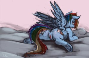 Rating: Explicit Score: 0 Tags: 2013 allosaurus_(artist) bantha blue_body blue_feathers blue_fur colored cutie_mark e621 equid equine feathered_wings feathers female feral friendship_is_magic fur genitals hair hasbro lying mammal multicolored_hair my_little_pony mythological_creature mythological_equine mythology on_front pegasus rainbow_dash_(mlp) rainbow_hair solo vulva wings User: bunchy7s