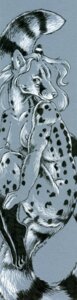 Rating: Questionable Score: 0 Tags: 2007 anthro biped blue_theme breasts claws e621 feet female fur genet hair heather_bruton leg_markings long_tail looking_at_viewer mammal markings monochrome nipples nude restricted_palette socks_(marking) solo spots stripes tail viverrid User: bunchy7s
