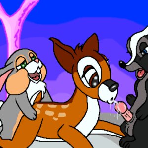 Rating: Explicit Score: 0 Tags: anthro balls bambi_(character) bambi_(film) cub deer disney feral flower_(bambi) furry gay male male_cub male_only penis rabbit rule34 skunk tagme testicles thumper toonpimp User: bunchy7s