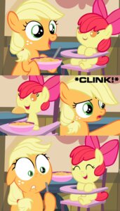 Rating: Safe Score: 0 Tags: 4:7 accessory apple_bloom_(mlp) applejack_(mlp) beavernator blonde_hair bow_(feature) bow_accessory bow_ribbon cutlery duo e621 earth_pony equid equine female feral food freckles friendship_is_magic fur furniture green_eyes hair hair_accessory hair_bow hair_ribbon hasbro hi_res high_chair horse kitchen_utensils mammal my_little_pony neonate open_mouth orange_body orange_fur pony red_hair ribbons shocked smile spoon table tools young young_feral User: bunchy7s