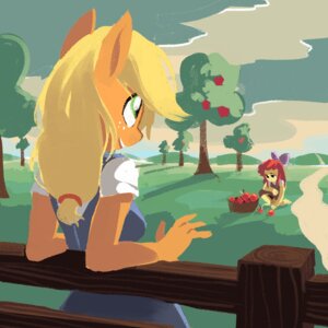 Rating: Safe Score: 0 Tags: 1:1 2013 accessory against_fence against_surface amber_eyes anthro anthrofied apple apple_bloom_(mlp) applejack_(mlp) blonde_hair bow_(feature) bow_accessory bow_ribbon clothing cloud duo e621 earth_pony equid equine female fence food freckles friendship_is_magic fruit grass green_eyes hair hair_accessory hair_bow hair_ribbon hasbro horse karzahnii mammal my_little_pony outside path plant pony red_hair ribbons sibling_(lore) sister_(lore) sisters_(lore) sky standing tree User: bunchy7s