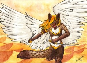 Rating: Safe Score: 0 Tags: alma_aurora anthro blade e621 feathered_wings feathers female holding_melee_weapon holding_object holding_sword holding_weapon hybrid hyena mammal melee_weapon pounce solo spotted_hyena sword tail warrior weapon wings User: bunchy7s