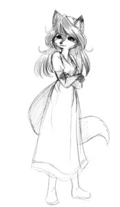 Rating: Safe Score: 0 Tags: abluedeer anthro breasts canid canine clothing dress e621 female fox fur graphite_(artwork) greyscale hair joanne_sainfleur_(abluedeer) mammal monochrome simple_background sketch smile solo tail traditional_media_(artwork) white_background User: bunchy7s