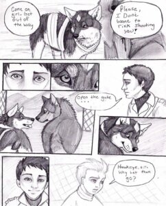 Rating: Safe Score: 0 Tags: ambiguous_gender canid canine canis comic coop_(wrng) dialogue e621 english_text feral graphite_(artwork) greyscale group human male mammal monochrome natsume_(wrng) natsumewolf oz_(wrng) rikku text traditional_media_(artwork) wolf wolf's_rain wolf's_rain_next_generation User: bunchy7s