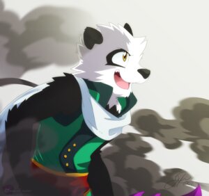 Rating: Safe Score: 0 Tags: 2011 anthro bear black_body black_fur black_nose cel_shading clothed clothing e621 fur giant_panda male mammal open_mouth open_smile orange_eyes shaded side_view smile smoke solo super-tuler tairu white_body white_fur yellow_eyes User: bunchy7s