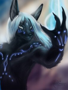 Rating: Safe Score: 0 Tags: 2078 abstract_background alien anthro anubian_jackal anubis bioluminescence black_body black_claws black_fur black_nose blue_eyes canid canine canis claws clothed clothing crystal deity e621 egyptian_mythology fur gem glowing glowing_markings hair jackal koul long_ears long_hair magic magic_user male mammal markings middle_eastern_mythology mythology nude selker_(character) selker_ari signature simple_background sindarai sindaraye solo spell topless topless_male white_hair User: bunchy7s