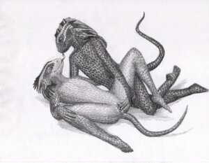 Rating: Explicit Score: 0 Tags: anthro bodily_fluids cum dildo duo e621 everquest eye_contact female female/female forked_tongue genital_fluids genitals greyscale iksar kneeling licking lizard long_tongue looking_at_another lying monochrome nude on_back penetration reptile scalie sex sex_toy simple_background sketch smile spots spread_legs spreading tail tongue tongue_out toying_partner vaginal vulva white_background yivgen User: bunchy7s