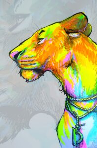 Rating: Safe Score: 0 Tags: ambiguous_gender blowup_background colorful_theme e621 eyefuck felid feral fur lion mammal marker_(artwork) moth-eatn pantherine rope simple_background solo sparklefur traditional_media_(artwork) whiskers User: bunchy7s