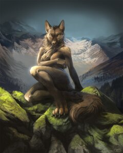 Rating: Questionable Score: 0 Tags: 2010 4:5 alectorfencer anthro belgian_shepherd biped breasts canid canine canis claws covering covering_breasts covering_self detailed_background domestic_dog e621 erect_nipples female herding_dog looking_at_viewer mammal mountain nature nimrais_(character) nipples nude outside pastoral_dog plant rock scenery sheepdog shy sitting sky solo tail tree wind wood yellow_eyes User: bunchy7s