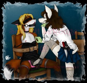 Rating: Explicit Score: 0 Tags: ankle_strap_heels anthro anthro_on_anthro ballbusting balls bdsm bit_gag blindfold blonde_hair bondage bottomwear bound brown_eyes brown_hair canid canine chair chair_bondage clothed clothing cock_and_ball_torture collar crossdressing cutout_heels digital_media_(artwork) dipstick_tail distracting_watermark dominant dominant_female dress duo e621 eyewear female femboy fishnet_clothing fishnet_footwear fishnet_legwear footwear fox furniture gag gagged genital_torture genitals glasses gloves hair hands_behind_back handwear high_heels jessie_lockhart kangaroo knife legwear macropod male male/female mammal markings marsupial nipple_fetish nipple_pinch nipple_play nipples panties pinch pumps scarlett_the_red shoes skirt socks submissive submissive_male tail tail_markings thigh_highs thigh_socks translucent translucent_clothing translucent_legwear underwear violence watermark User: bunchy7s