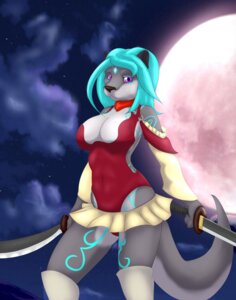 Rating: Safe Score: 0 Tags: anthro big_breasts blue_hair blue_markings bottomwear breasts cleavage clothed clothing e621 female forehead_gem fur gem grey_body grey_fur hair hi_res kristiadder looking_at_viewer mammal markings melee_weapon moon mustelid nise otter purple_eyes skirt solo swimwear sword weapon User: bunchy7s