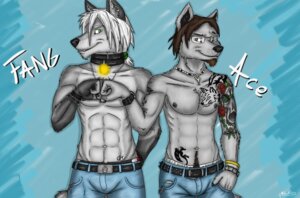 Rating: Safe Score: 0 Tags: 2013 abs ace_stryker anthro athletic bottomwear bracelet brown_eyes canid canine canis clothed clothing collar denim denim_bottomwear denim_clothing dog_tags duo e621 eyewear facial_hair fist_bump gesture glasses green_eyes hair hi_res jeans jewelry male mammal nipples pants tattoo topless wolf User: bunchy7s Rating: Safe Score: 0 Tags: 2013 abs ace_stryker anthro athletic bottomwear bracelet brown_eyes canid canine canis clothed clothing collar denim denim_bottomwear denim_clothing dog_tags duo e621 eyewear facial_hair fist_bump gesture glasses green_eyes hair hi_res jeans jewelry male mammal nipples pants tattoo topless wolf User: bunchy7s