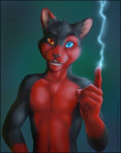 Rating: Safe Score: 0 Tags: 2012 anthro black_body black_fur black_nose blue_eyes countershade_face countershade_torso countershading digital_media_(artwork) domestic_cat e621 electricity felid feline felis fur gloves_(marking) half-length_portrait heterochromia hi_res kiyo_(character) looking_at_viewer male mammal markings navel nude open_mouth orange_eyes portrait red_body red_countershading red_markings simple_background smile solo teeth text whiskers zenthetiger User: bunchy7s