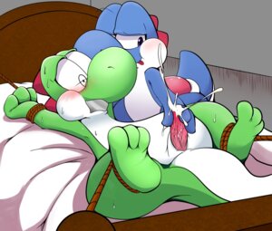 Rating: Explicit Score: 0 Tags: 2014 3_fingers 3_toes ambiguous_gender anthro barefoot bdsm bed bed_bondage bedroom big_nose blue_body blue_skin blue_yoshi blush bodily_fluids bondage bound cum cum_on_belly cum_on_body cum_on_penis cumshot duo e621 ejaculation erection feet fingers furniture gag gagged genital_fluids genitals glistening green_body green_skin green_yoshi half-closed_eyes handjob inside looking_down lying m@rt male mario_bros narrowed_eyes nintendo nude on_back open_mouth orgasm penile penis pillow purple_eyes raised_leg reptile rope scalie sex shadow slightly_chubby spread_eagle sweat tail tailbutt tape tape_gag thick_tail toes tongue yoshi User: bunchy7s
