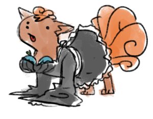 Rating: Safe Score: 0 Tags: canid canine clothing derp_eyes e621 female food fruit generation_1_pokemon humor maid_uniform mammal meed multi_tail nintendo plant pokemon pokemon_(species) solo tail tongue tongue_out uniform vulpix User: bunchy7s