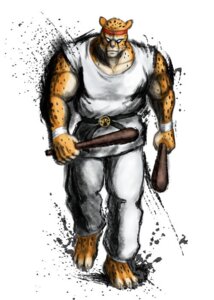 Rating: Safe Score: 0 Tags: accessory action_52 anthro aries_(cheetahmen) armband barefoot belt biped black_belt capcom cheetah cheetahmen claws clothing club_(weapon) e621 feet felid feline glowing glowing_eyes headband holding_object holding_weapon ink_(disambiguation) light_theme looking_at_viewer male mammal melee_weapon muscular muscular_anthro muscular_male simple_background solo standing street_fighter weapon whiskers white_background white_clothing 子門モサド User: bunchy7s