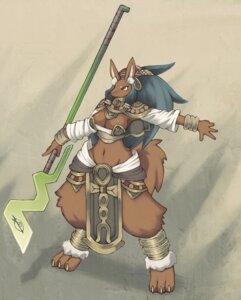 Rating: Safe Score: 0 Tags: anthro anubian_jackal anubisia canid canine canis clothed clothing e621 egyptian female jackal mammal melee_weapon mrsk polearm pose skimpy solo staff tail weapon User: bunchy7s