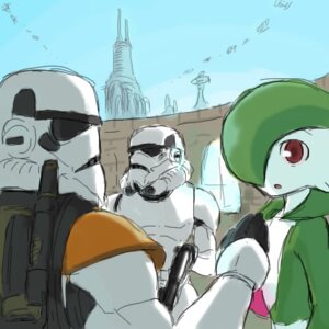Rating: Safe Score: 0 Tags: 1:1 armor blaster brown_eyes crossover e621 female full_armor gardevoir generation_3_pokemon group headgear helmet low_res mammal nintendo outside pokemon pokemon_(species) sky star_wars stormtrooper unknown_artist User: bunchy7s