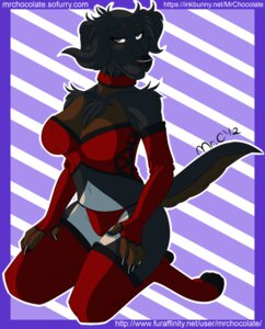 Rating: Safe Score: 0 Tags: anthro aysu_(mr_chocolate) breasts brown_eyes canid canine canis clothing collar corset domestic_dog e621 feet female legwear lingerie looking_at_viewer mammal mrchocolate red_clothing red_legwear solo stockings tail topwear User: bunchy7s