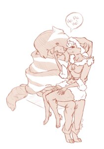 Rating: Safe Score: 0 Tags: ambiguous_gender ambreon anthro brown_and_white caudle_(fursona) christmas christmas_clothing christmas_headwear clothing coiling duo e621 euplerid female flirting fluffy fluffy_tail hat headgear headwear holidays long_tail mammal markings mephitid monochrome prehensile_tail ring-tailed_vontsira santa_hat skunk striped_markings striped_skunk striped_tail stripes tail tail_coil tail_markings tail_seduction tail_wrapped_around_body tail_wrapping teasing vontsira yuki_(caudle) User: bunchy7s