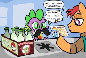 Rating: Safe Score: 0 Tags: anthro apple_cider beverage blue_body blue_fur bottle box card cider container dialogue doing_it_wrong dragon duo e621 earth_pony english_text equid equine facial_hair fail fake_id female feral friendship_is_magic fur granny_smith_(mlp) green_eyes hair hasbro holding_card holding_object holding_single_card horse id_card male mammal multicolored_hair mustache my_little_pony mythological_creature mythological_scalie mythology orange_body orange_fur pony price_scanner purple_body purple_eyes purple_scales rainbow_dash_(mlp) rainbow_hair red_hair scales scalie shuffle001 spike_(mlp) store text young young_anthro young_male User: bunchy7s