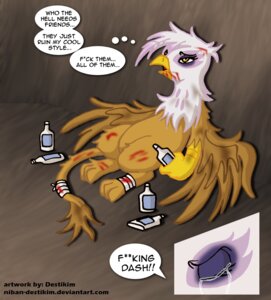 Rating: Safe Score: 0 Tags: alcohol amber_eyes avian bandage beak beverage blood bodily_fluids bottle brown_body brown_feathers brown_fur bruised comic container e621 english_text feathered_wings feathers female feral friendship_is_magic fur gilda_(mlp) gryphon hasbro holding_bottle holding_container holding_object my_little_pony mythological_avian mythological_creature mythology niban-destikim purple_body purple_feathers solo tail tears text white_body white_feathers wings User: bunchy7s Rating: Safe Score: 0 Tags: alcohol amber_eyes avian bandage beak beverage blood bodily_fluids bottle brown_body brown_feathers brown_fur bruised comic container e621 english_text feathered_wings feathers female feral friendship_is_magic fur gilda_(mlp) gryphon hasbro holding_bottle holding_container holding_object my_little_pony mythological_avian mythological_creature mythology niban-destikim purple_body purple_feathers solo tail tears text white_body white_feathers wings User: bunchy7s