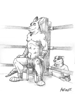Rating: Safe Score: 0 Tags: 4:5 4_toes 5_fingers abs anthro arm_wraps badger black_and_white bottomwear boxing circles_(comic) clothed clothing cross-hatching duo e621 feet fighting_ring fingers foot_wraps fur furniture hand_on_leg hatching_(art) john_brockhurst k-9 kangaroo looking_aside looking_at_another looking_at_viewer macropod male mammal marsupial monochrome muscular muscular_male mustelid musteline nipples shaded shirt shorts simple_background sitting smile sport stool t-shirt tail tail_wraps taylor_dooley toes topless topwear undressing white_background wraps User: bunchy7s