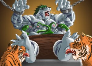 Rating: Questionable Score: 0 Tags: 4_toes anthro barefoot bdsm bodily_fluids bondage bottomwear bound byakko_(yu_yu_hakusho) chain chained clothing cuff_(restraint) dlpeattie e621 echin fantasy feet felid feral foot_fetish foot_focus foot_lick foot_play forked_tongue group laugh licking long_tongue male mammal nipples pantherine pink_nipples plantigrade reptile restrained restraints saliva scalie shackles sitting snake soles stocks submissive submissive_male teeth tickle_torture tickling tickling_armpits tickling_feet tiger toes tongue tongue_out yu_yu_hakusho User: bunchy7s