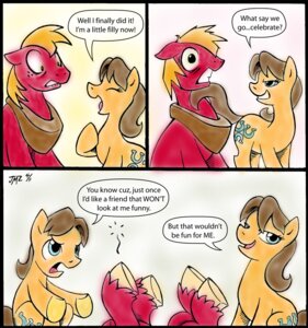 Rating: Safe Score: 0 Tags: 2011 big_macintosh_(mlp) blonde_hair blue_eyes brown_hair caramel_(mlp) comic commentary cutie_mark dialogue e621 earth_pony elosande english_text equid equine female feral friendship_is_magic green_eyes group hair hasbro horse male mammal my_little_pony pony quadruped scared seductive shocked signature tail text transformation trolling User: bunchy7s