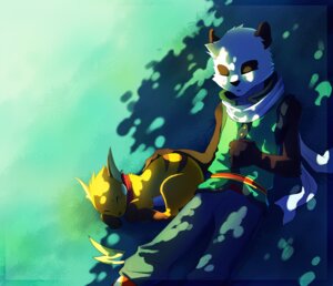 Rating: Safe Score: 0 Tags: anthro bear dappled_light detailed detailed_background domestic_pet duo e621 eyes_closed feral generation_1_pokemon giant_panda high-angle_view male mammal nintendo pokemon pokemon_(species) raichu rodent sleeping tairu tamberella toony under_shade User: bunchy7s