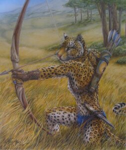 Rating: Safe Score: 0 Tags: anthro archery arrow_(weapon) bottomwear bow_(weapon) breasts clothed clothing detailed_background e621 felid female hi_res holding_object holding_weapon hunter leopard leopard_spots loincloth longbow mammal nature outside pantherine quiver_(object) ranged_weapon side_boob skimpy solo spots tail teiirka topless traditional_media_(artwork) weapon whiskers User: bunchy7s