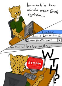 Rating: Safe Score: 0 Tags: anthro clothing computer e621 electronics felid filter fur germany green_clothing green_topwear hi_res internet leopard male mammal pantherine political_cartoon politics shirt shocked simple_background solo topwear unknown_artist web_filter yellow_body yellow_fur User: bunchy7s