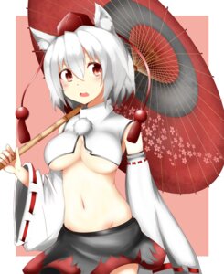 Rating: Questionable Score: 0 Tags: akane_koharu animal_humanoid armwear bare_shoulders blush breasts canid canid_humanoid canine canine_humanoid canis clothed clothing detached_sleeves dog_humanoid domestic_dog e621 female grey_hair hair hat headgear headwear hi_res humanoid mammal mammal_humanoid midriff momiji_inubashiri navel open_mouth pom_clothing pom_shirt red_eyes short_hair simple_background solo tokin_hat touhou umbrella under_boob User: bunchy7s