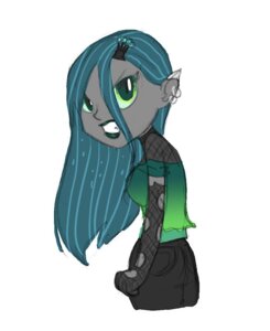 Rating: Safe Score: 0 Tags: accessory alternate_species alternative_fashion carniscorner clothed clothing crown_clip digital_media_(artwork) e621 ear_piercing female friendship_is_magic fully_clothed goth green_eyes green_hair green_lipstick grey_body grey_skin hair hair_accessory hairclip hasbro humanoid humanoidized lipstick looking_aside looking_at_viewer looking_back looking_back_at_viewer makeup mammal my_little_pony not_furry outline piercing portrait queen_chrysalis_(eg) queen_chrysalis_(mlp) side_view simple_background sketch solo three-quarter_portrait white_background User: bunchy7s