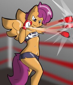Rating: Safe Score: 0 Tags: 2014 anthro anthrofied biped bone bottomwear boxing_gloves clothed clothing dolphin_shorts e621 equid equine feathered_wings feathers female friendship_is_magic hair handwear hasbro mammal my_little_pony mythological_creature mythological_equine mythology navel orange_body orange_feathers pegasus purple_eyes purple_hair scootaloo_(mlp) shorts skimpy skull solo standing theburningdonut topwear tube_top wings User: bunchy7s