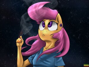 Rating: Safe Score: 0 Tags: 2013 4:3 absurd_res anthro anthrofied clothing drugs e621 equid equine female friendship_is_magic hair hasbro hi_res horse mammal marijuana mcnims my_little_pony piercing pony purple_eyes purple_hair scootaloo_(mlp) smoke solo space star User: bunchy7s